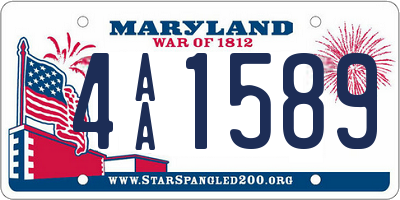 MD license plate 4AA1589