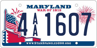 MD license plate 4AA1607