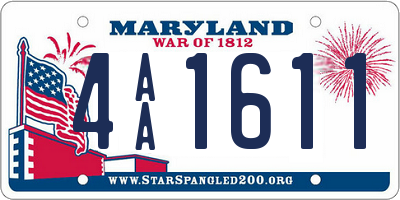 MD license plate 4AA1611