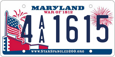MD license plate 4AA1615