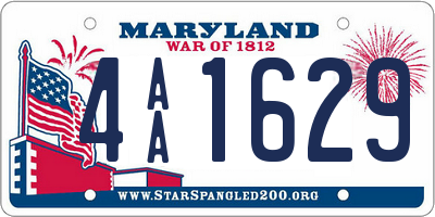 MD license plate 4AA1629