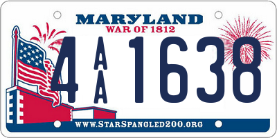 MD license plate 4AA1638