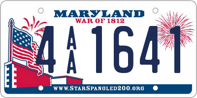 MD license plate 4AA1641