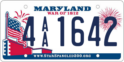 MD license plate 4AA1642