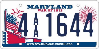 MD license plate 4AA1644