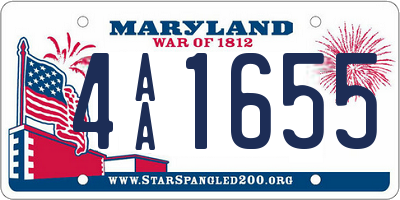 MD license plate 4AA1655