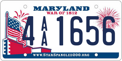MD license plate 4AA1656