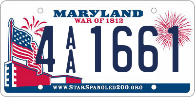 MD license plate 4AA1661