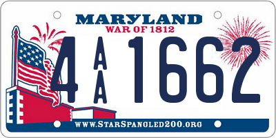 MD license plate 4AA1662