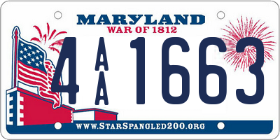 MD license plate 4AA1663