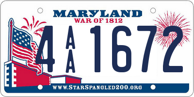 MD license plate 4AA1672