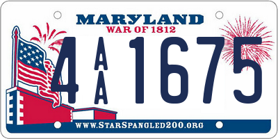 MD license plate 4AA1675