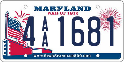 MD license plate 4AA1681