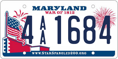 MD license plate 4AA1684