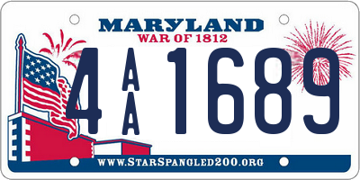 MD license plate 4AA1689