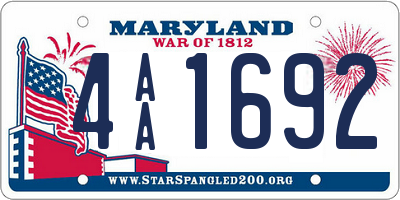 MD license plate 4AA1692