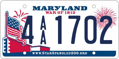 MD license plate 4AA1702