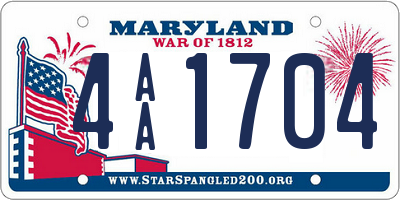 MD license plate 4AA1704