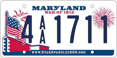 MD license plate 4AA1711