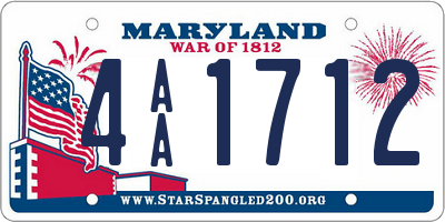 MD license plate 4AA1712