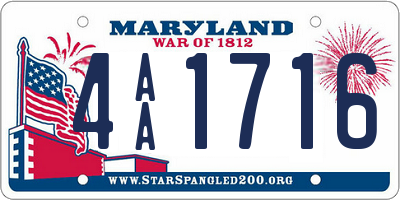 MD license plate 4AA1716