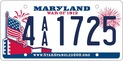 MD license plate 4AA1725