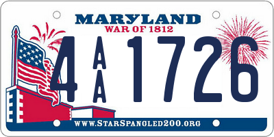 MD license plate 4AA1726