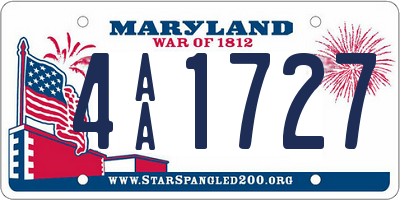 MD license plate 4AA1727