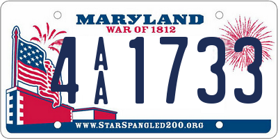 MD license plate 4AA1733