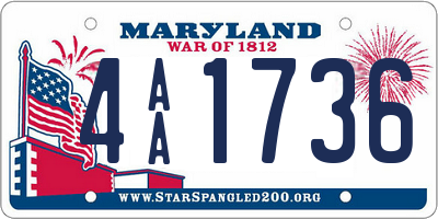 MD license plate 4AA1736