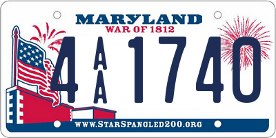 MD license plate 4AA1740