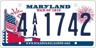 MD license plate 4AA1742