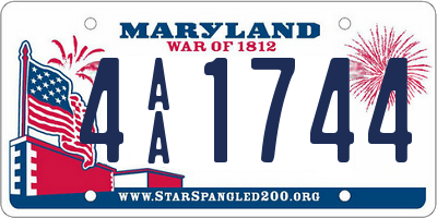 MD license plate 4AA1744