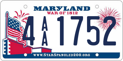 MD license plate 4AA1752