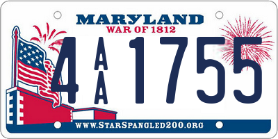 MD license plate 4AA1755