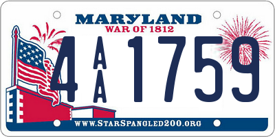 MD license plate 4AA1759