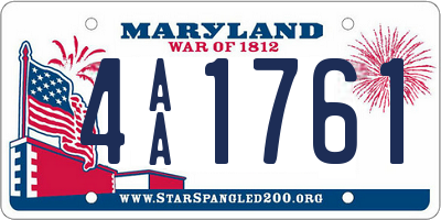 MD license plate 4AA1761