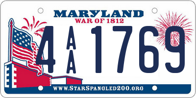 MD license plate 4AA1769