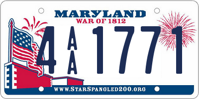 MD license plate 4AA1771