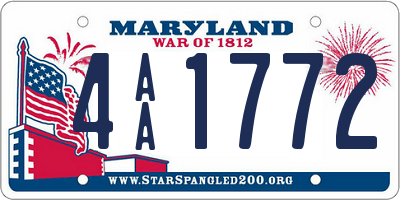 MD license plate 4AA1772
