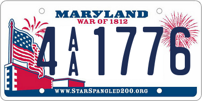 MD license plate 4AA1776