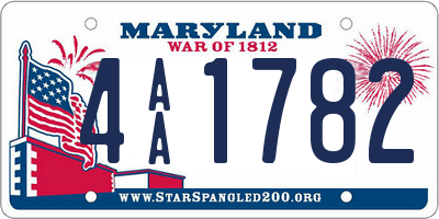 MD license plate 4AA1782