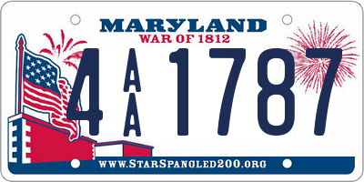 MD license plate 4AA1787