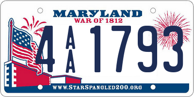 MD license plate 4AA1793