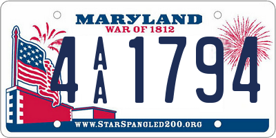 MD license plate 4AA1794