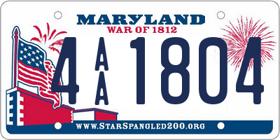 MD license plate 4AA1804