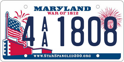 MD license plate 4AA1808