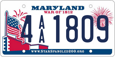 MD license plate 4AA1809