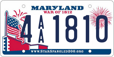 MD license plate 4AA1810
