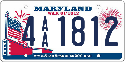 MD license plate 4AA1812